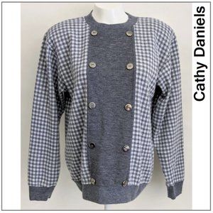 Cathy Daniels Vintage Women's Gray/White Sweater